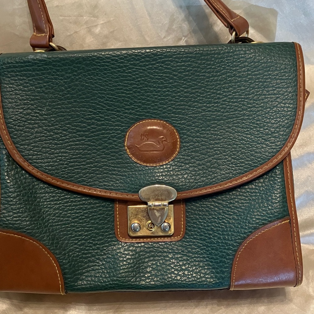 Elegant Green and Brown Satchel